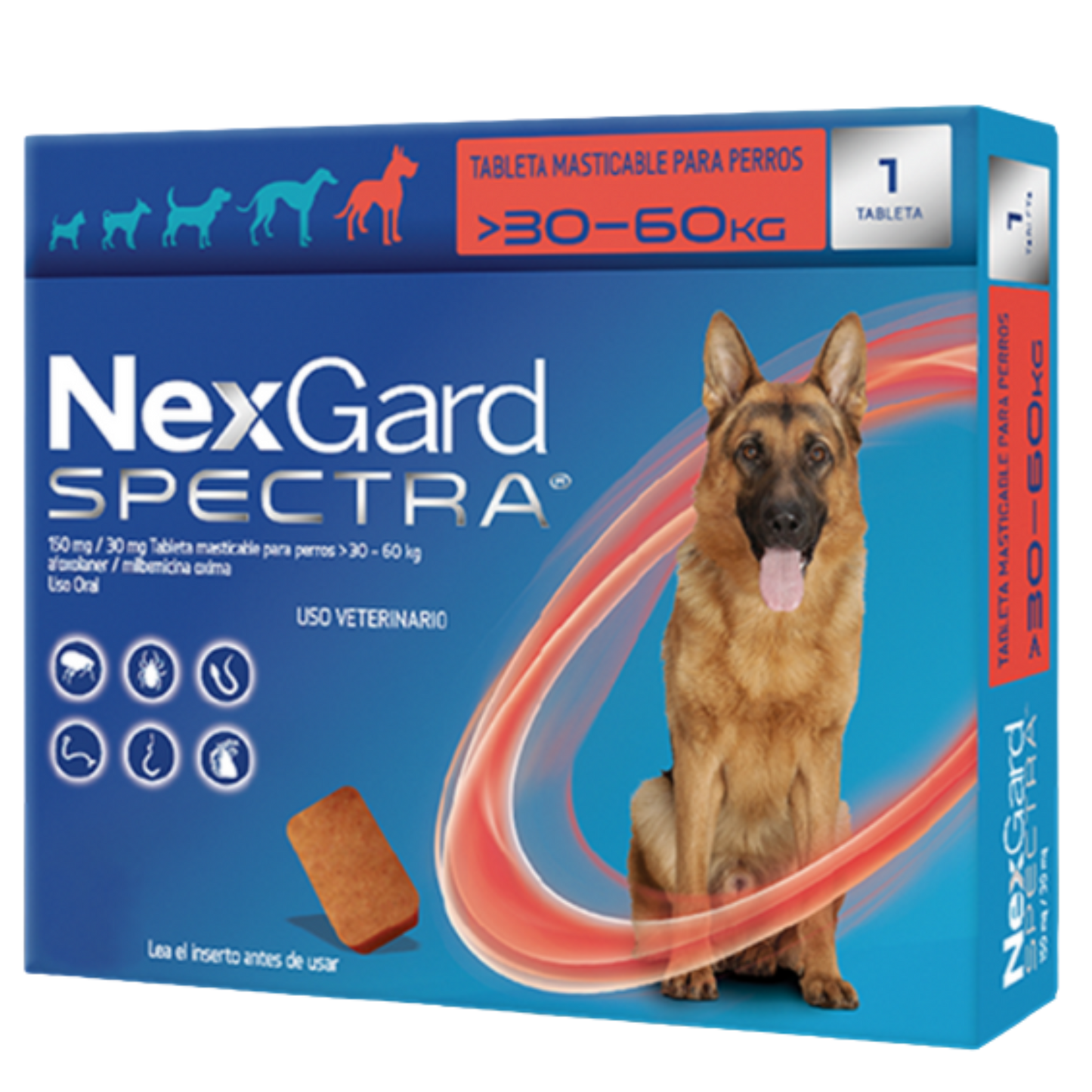 NEXGARD SPECTRA X 1TAB DE 30-60 KG PERROS ROJO