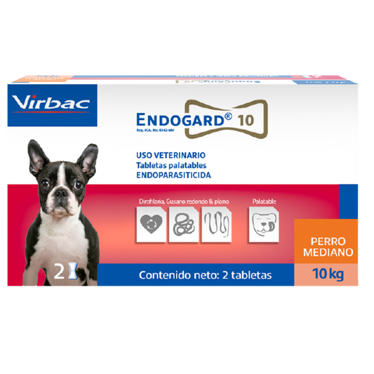 ENDOGARD 10 KG X2 TABS VIRBAC