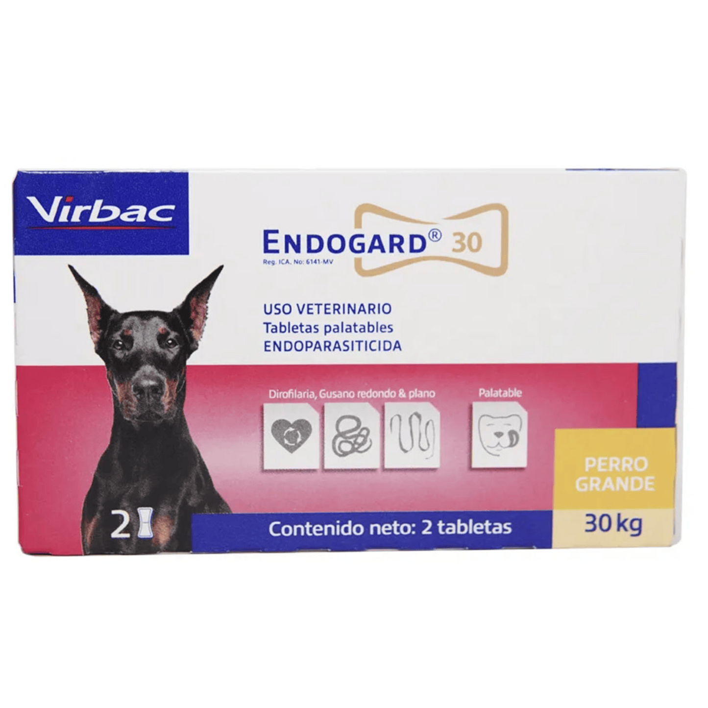 ENDOGARD 30 KG X 2 TABS VIRBAC