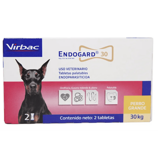 ENDOGARD 30 KG X 2 TABS VIRBAC