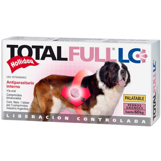TOTAL FLC PERROS GRANDES X 24 BLIXTER X 3 COMPRIMIDOS HASTA 60 KG 72 UNDS