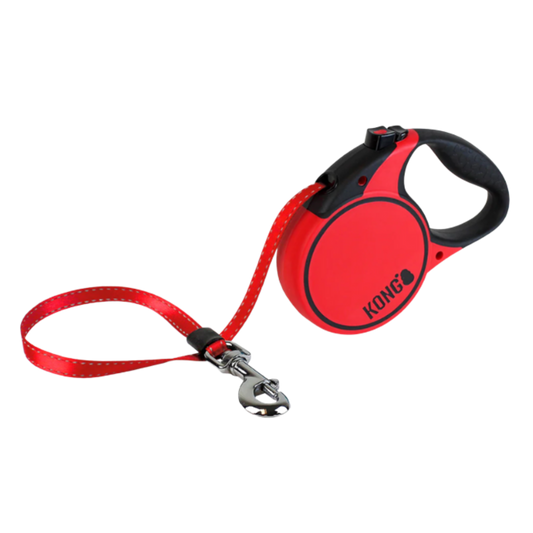 KONG CORREA RETRACTIL TERRAIN XSMALL ROJA 12 KG