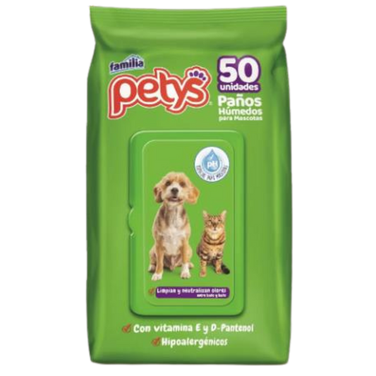 PAÃITOS HUMEDOS PETYS ORIGINAL X 50 UNDS