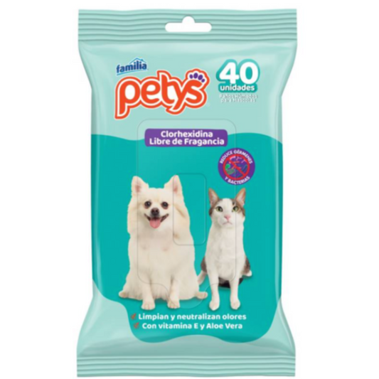 PAÑITOS PETYS CON CLORHEXIDINA X 40 UNDES