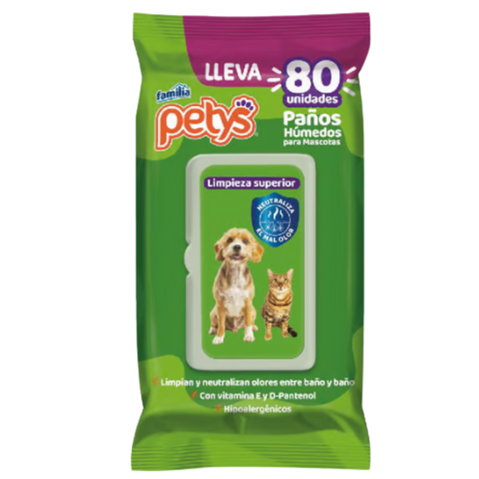 PAÃITOS HUMEDOS PETYS ORIGINAL X 80 UNDS