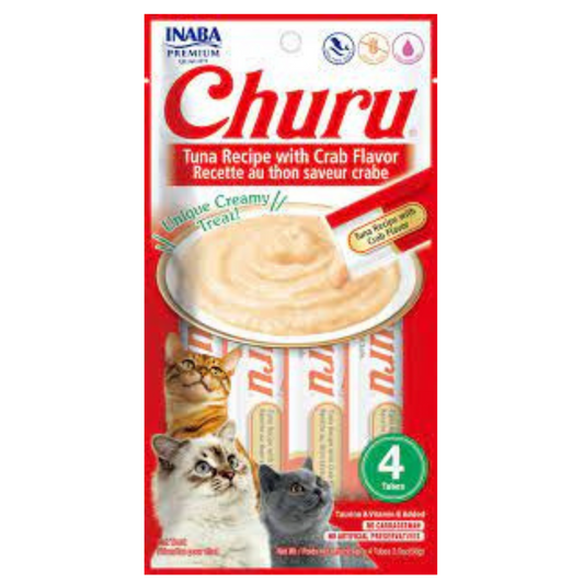 INABA CHURU TUNA RECIPE WITH CRAB FLAVOR X 4 UNDS