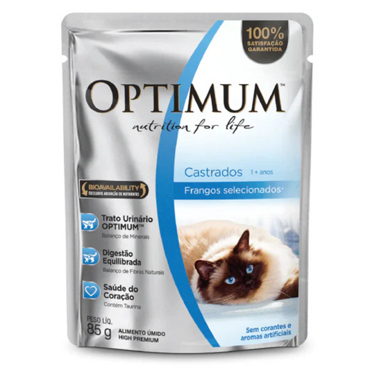 OPTIMUM CAT POUCH ADULTO CASTRADOS CHICKEN 40X85 GR