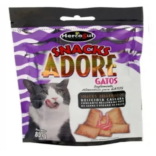 ADORE SNACK GATOS GALLETAS RELLENAS HIGADO X 80 GR