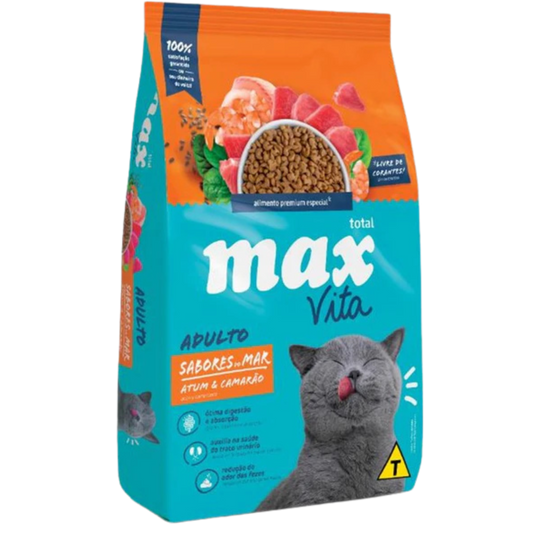 MAX F VITA GATO ADULTO SABORES DEL MAR ATUN Y CAMARON X 1KG