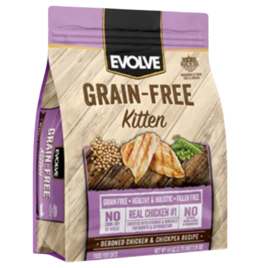 EVOLVE CAT GRAIN FREE KITTEN CHICKEN X 2.75 LB - 1.24 KG