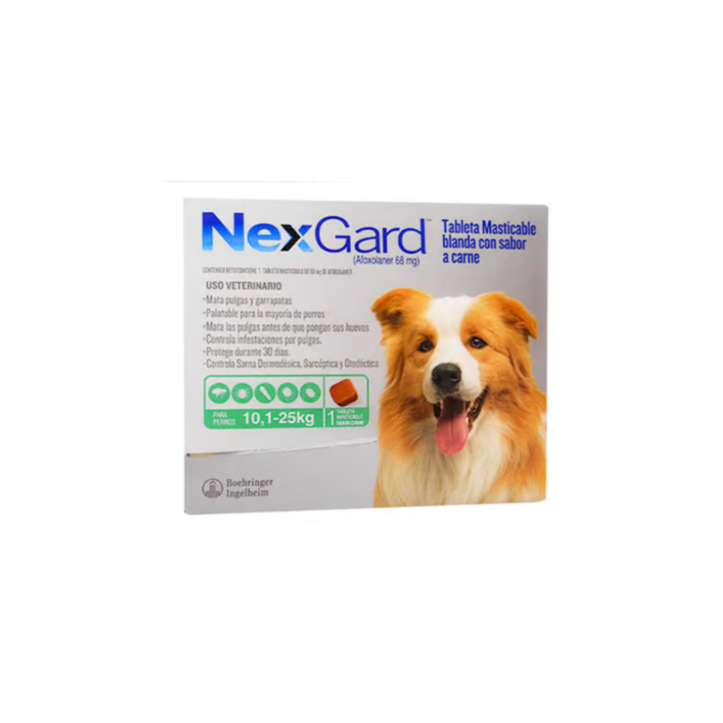 NEXGARD L X 1TAB DE 10.1-25 KG PERROS TALLA L VERDE