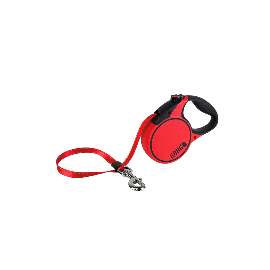 KONG CORREA RETRACTIL TERRAIN XSMALL ROJA 12 KG