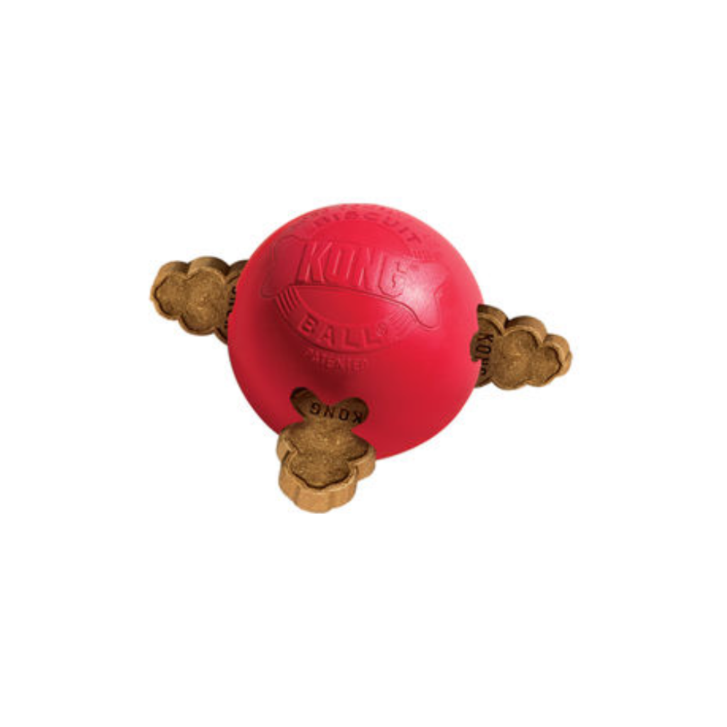 KONG PERRO CAUCHO CLASSIC PELOTA PORTAPASABOCAS BISCUIT BALL S