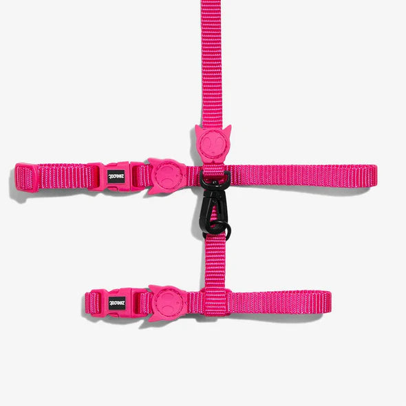 pink led cat harness & leash