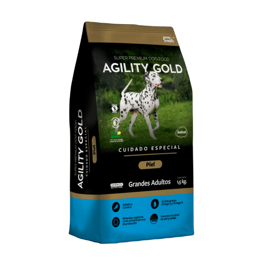 AGILITY GOLD GRANDES ADULTOS PIEL X 8 KG