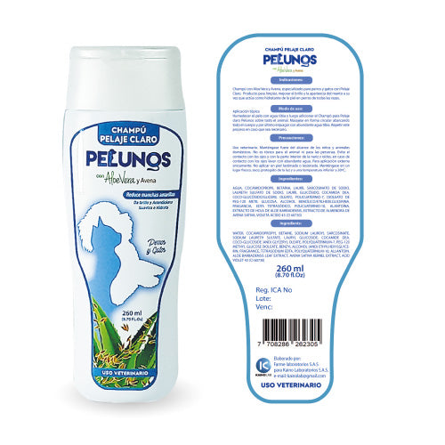 SHAMPOO PELAJE CLARO PELUNOS X 260 ML