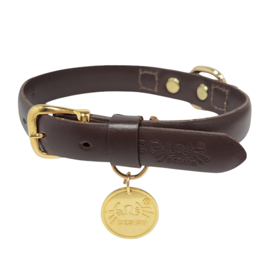 COLLAR CUERO MEOW GATO