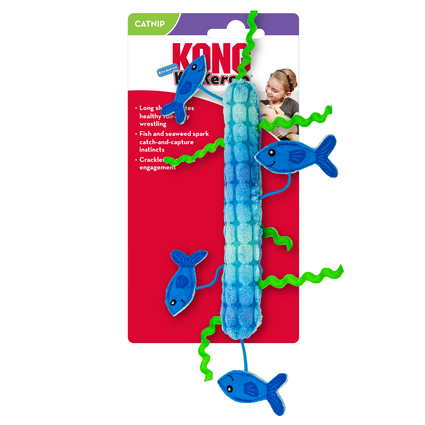 KONG GATO JUGUETE KICKEROO STICKARDOO PECES