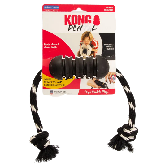 KONG PERRO CAUCHO EXTREME DENTAL CON LAZO MEDIUM