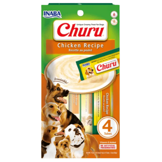 INABA DOG SNACK CHURU 4P CHICKEN - POLLO 56 GR
