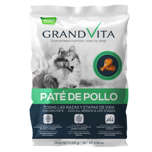 GRAND VITA PATE DE POLLO PERRO 100GRS CAJAX12