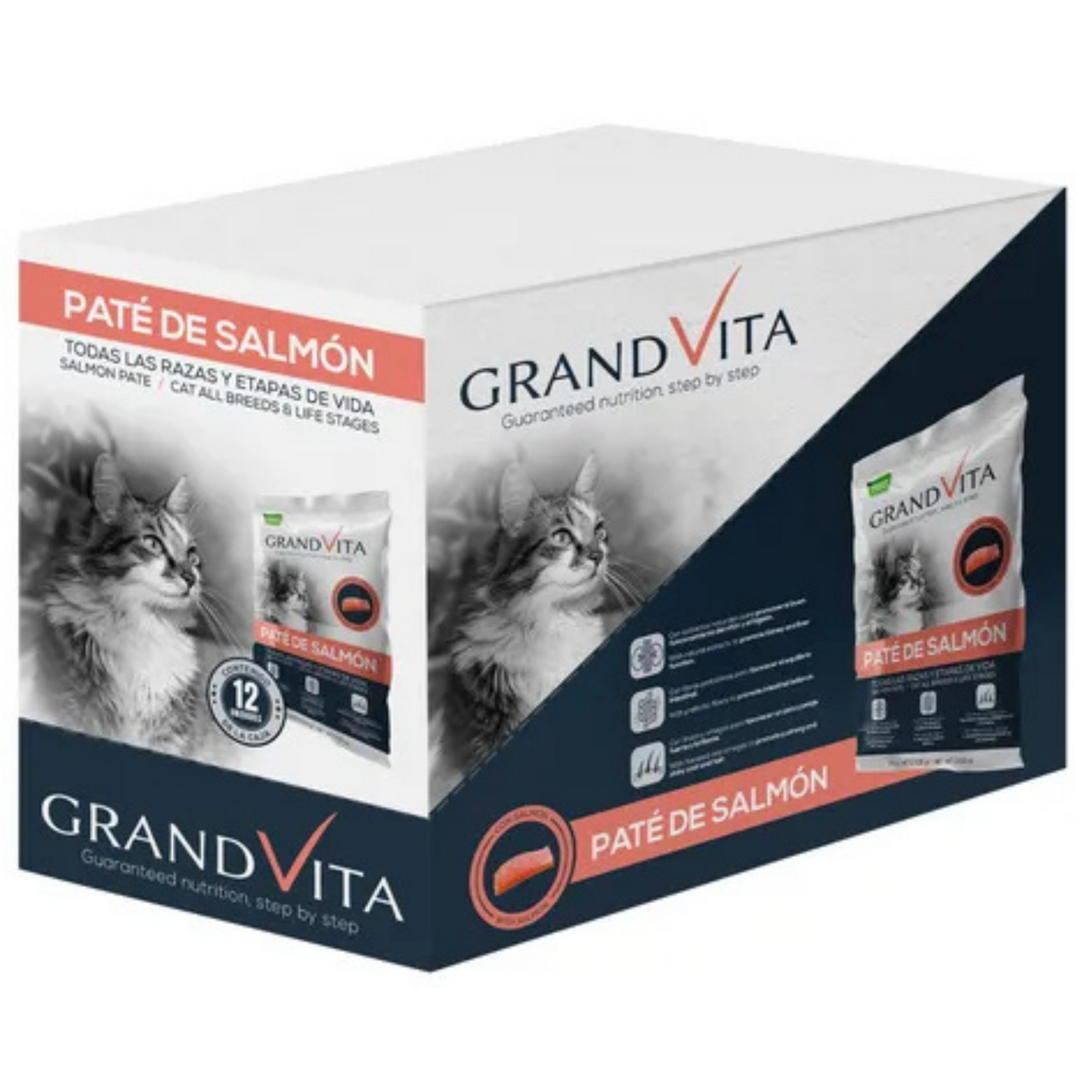 GRAND VITA PATE DE SALMON GATO 100GRS CAJAX12