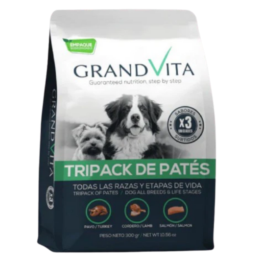 GRAND VITA TRIPACK SURTIDO DE PATES PARA PERRO 300GRS