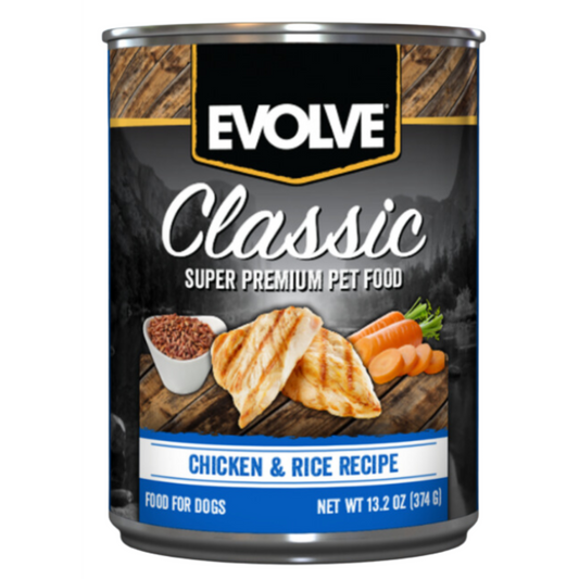 EVOLVE DOG CLASSIC LATA CHICKEN - POLLO X 13.2 OZ - 374 GR