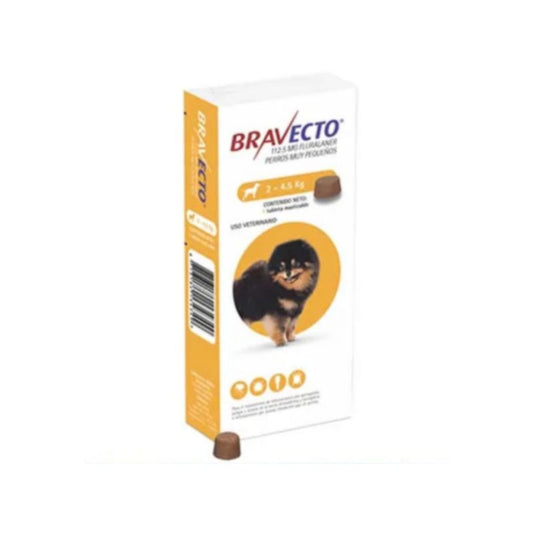 Bravecto 2 a 4.5kg para perros - Royi Pets