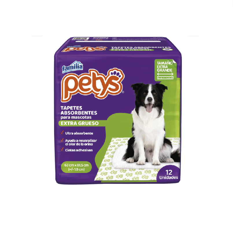 TAPETES ABSORBENTES PETYS FAMILIA 12X12 UNDES